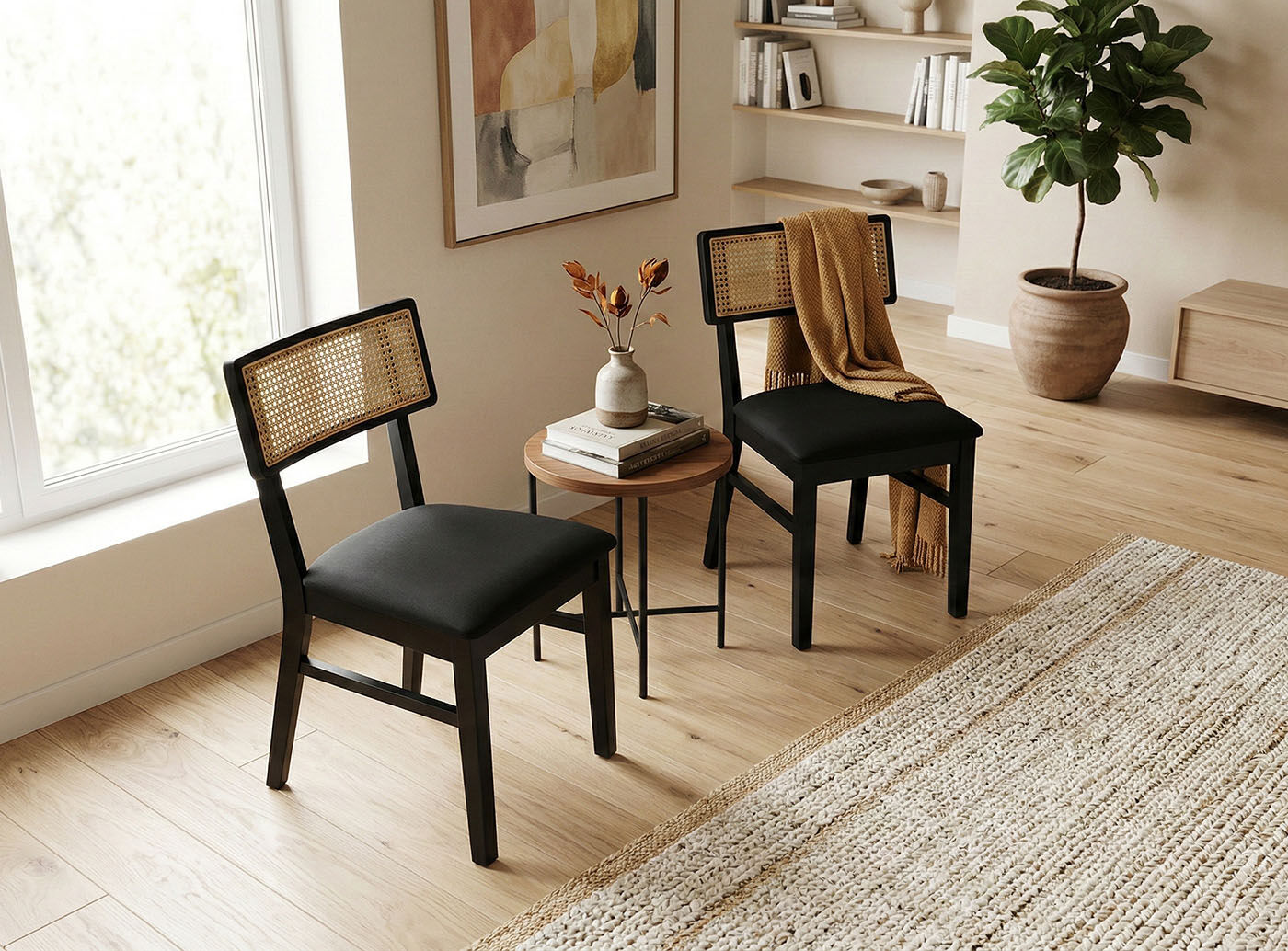 Esszimmerstuhl JAHNKE "VIENNA SIT DUO", schwarz (schwarz, schwarz, schwarz, schwarz), B:47cm H:81,5cm T:50cm, Massivholz, Stühle, Esszimmerstuhl, Esszimmerstuhl (2er Set), Massivholz, gepolstert, bis 110 kg belastbar schwarz, schwarz, schwarz, schwarz B/H
