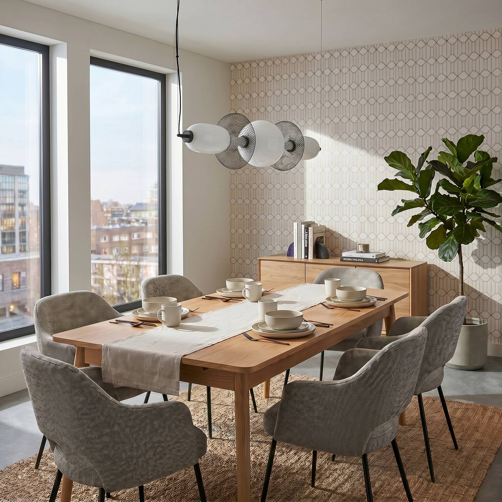 Hängelampe Arame Milagro Lighting, schwarz, für Wohn- / Esszimmer, Glas, Modern