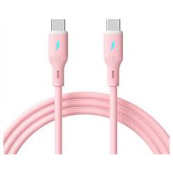 Akyga USB-Kabel USB 2.0 USB-C® Stecker, USB-C® Stecker 1 m Rosa Flexibel AK-USB-66
