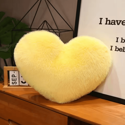 Uplift Curations LunaLove Plush Moon & Heart Pillow Pink Star Pattern Cushion For Sofa & Valentines Decor yellow Heart