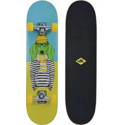 SCHILDKRÖT Skateboard Schildkröt Skateboard Kicker 31, Komplett-Board mit tollen Features für Einsteiger, konkave Deckform mit Doppel-Kick und Griptape, 9-lagiges Ahornholz, ABEC5 Kugellager, Design: Green Dog, 510604, Größe ONE SIZE in Schwarz Schwarz