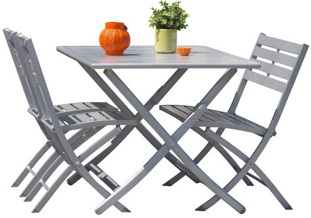 City Garden Table rectangulaire pliante MARIUS en aluminium Gris métal