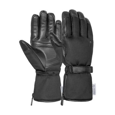 Skihandschuhe REUSCH "Method WINDSTOPPER", Damen, Gr. 10.5, schwarz, 79% Polyester, 20% Rindsleder, 1% Elasthan, unifarben, Handschuhe, mit winddichter, atmungsaktiver Funktion