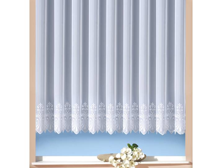 Gardine WECKBRODT Heidelberg Gr. 4, weiss (weiß), B:750cm H:145cm, Voile, Polyester, Gardinen, Gardine, echte Stickerei, Voile, transparent, mit 1 oder 2 Bordüren, Store