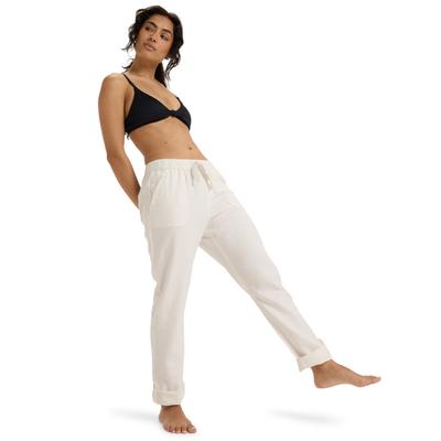 Cargohose ROXY "On The Seashore", Damen, Gr. XL, weiß, Obermaterial:55% Leinen, 45% Viskose., Hosen Cargohose