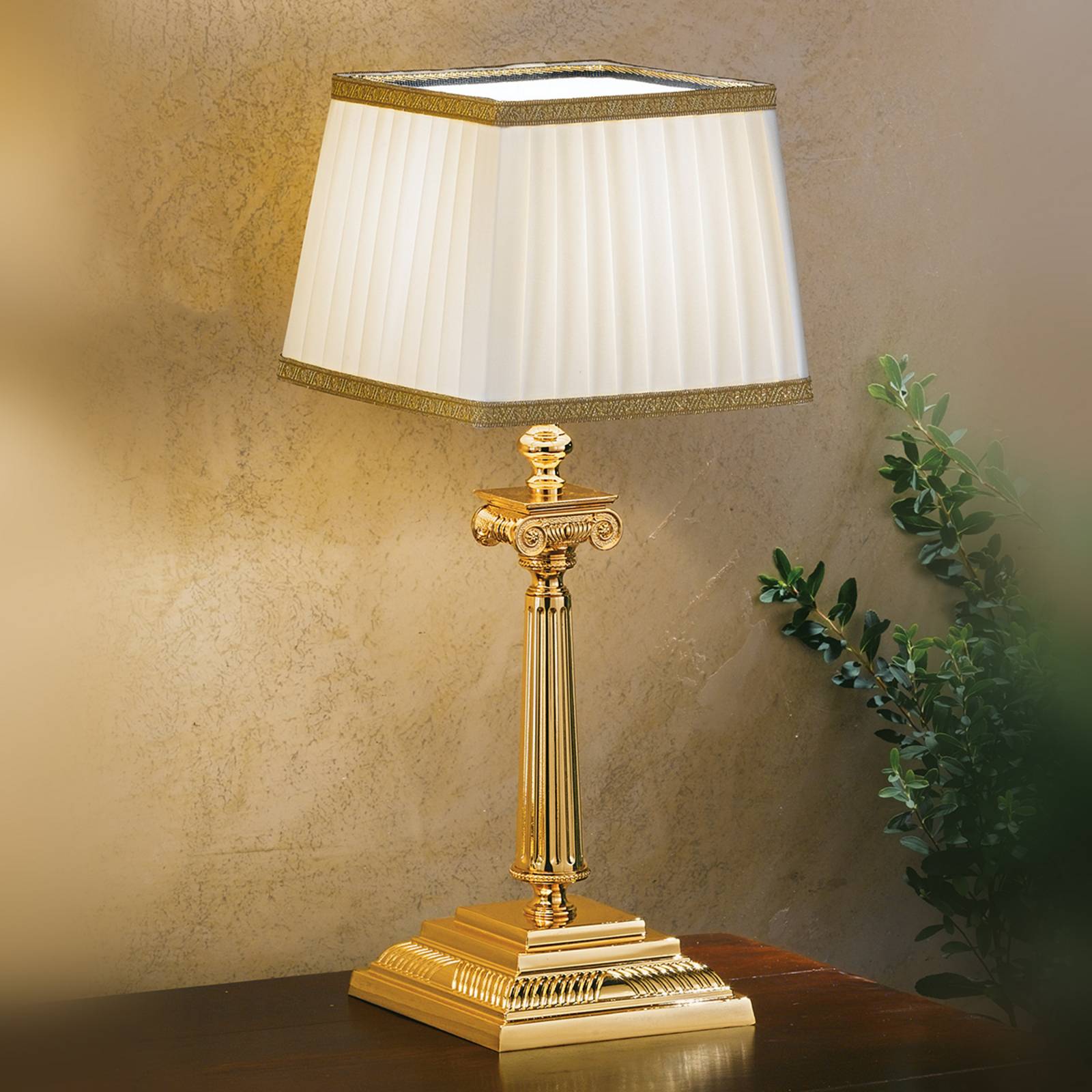 Masiero Table Lamp SARAFINE, White / opal, Living / Dining Room, Textile / fabric / silk, Table Lamp