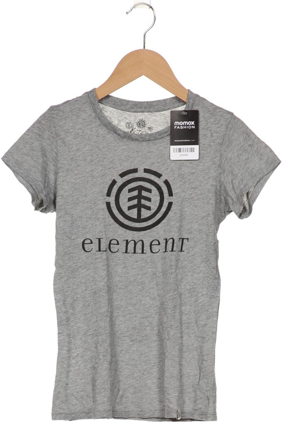 Element Damen T-Shirt, Grau, Gr. XS, Baumwolle - Second Hand