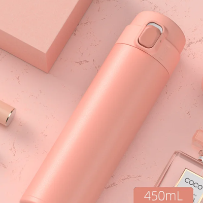 Cozy Casa Charm Premium Stainless Steel Thermos Water Bottle Keep Drinks Hot & Cold coral Pink