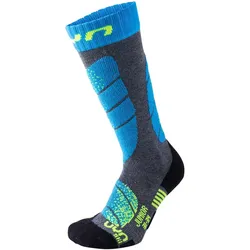 UYN Skisocken Kinder medium grey melange/turquoise 24-26