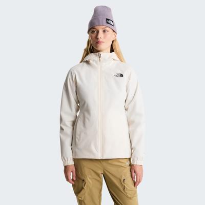 Funktionsjacke THE NORTH FACE "W QUEST JACKET", Damen, Gr. M, weiß (weiß dune), Web, Obermaterial: 100% Polyester, normal, Jacken Funktionsjacke, mit Kinnschutz, atmungsaktiv, wasserabweisend, windabweisend, leicht