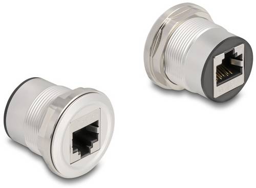 Delock 88190 RJ45 Einbaubuchse Kupplung Cat.6 STP Aluminium 88190 Schwarz, Silber 1St.