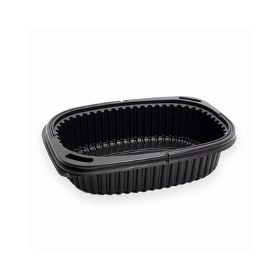 MONOUSO - Wiederverwendbare Plastikbehälter aus PP Schwarz 600ml 19x14x4,8cm (40 Stück)