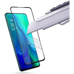 Screenguard Oppo Reno 5G 10x Zoom Full Screen Panzerglas Schutzfolie 2.5D 9H (Oppo Reno 10x Zoom), Smartphone Schutzfolie, Schwarz