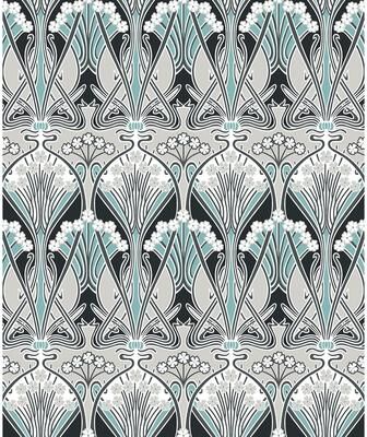 Seabrook Designs Dragonfly Damask Nonwoven Unpasted Wallpaper