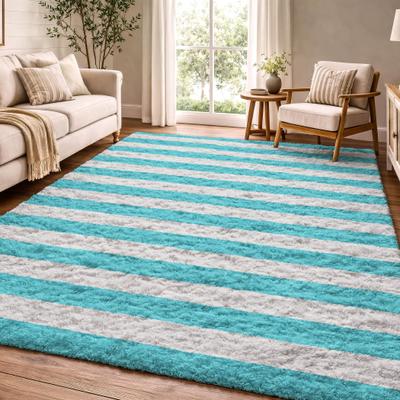 Addison Rugs Premium Washable Super Soft Harbor Stripe Dream Shag Rug