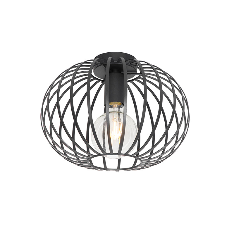 Qazqa Design plafondlamp zwart van metaal - Diameter: 30 cm