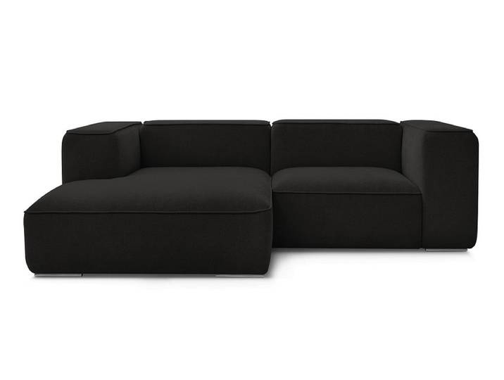 Ecksofa BOBOCHIC ZEPHYR Stoff mit Textur schwarz