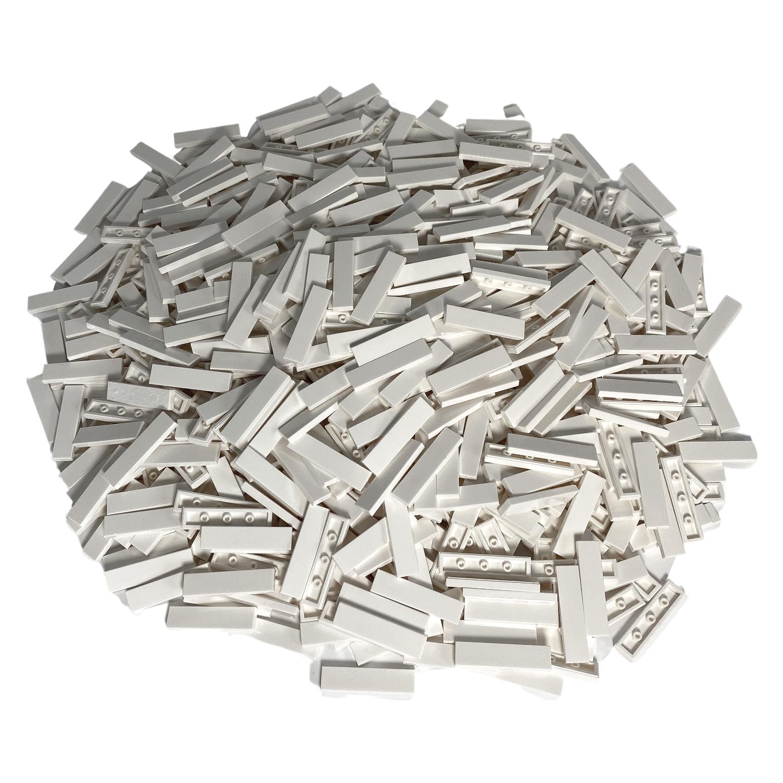 LEGO 1x4 Fliesen Weiss - 500 Stück - White tile 2431 (2431, LEGO Zubehör) (2431)