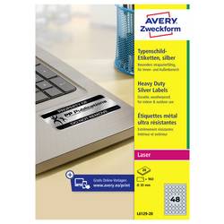 Avery-Zweckform L6129-20 Typenschild-Etiketten Ø 30 mm Polyester-Folie Silber 960 St. Permanent haftend Laserdrucker, Kopierer, Handbeschriftung