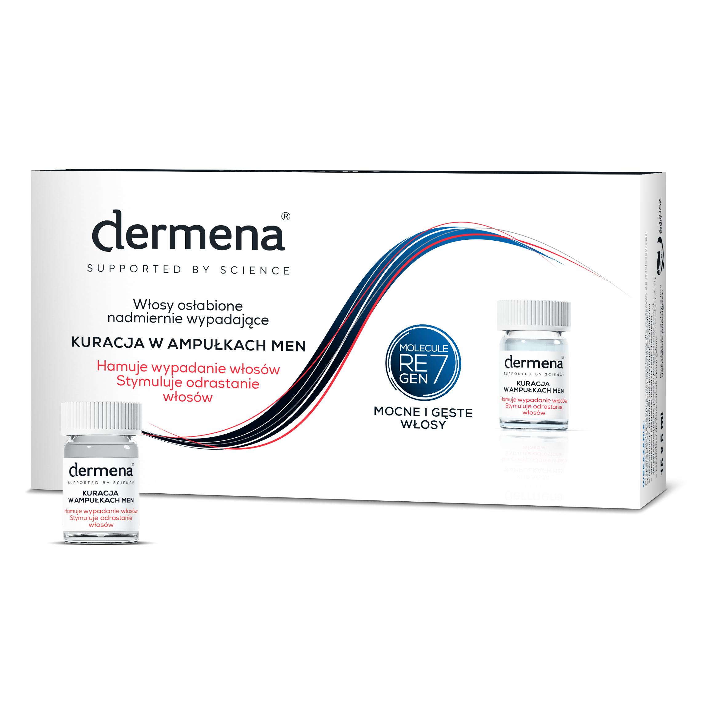 Pharmena Dermena -Männer, Behandlung in Ampullen, die den Haarausfall hemmen, 15 x 5 ml (5 ml) (36984138)