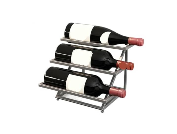 SAGELSHN Deco Weinregal Weinregal Im Industriestil, Mehrschichtiger Metallhalter for Die Hausbar für Restaurant, Bar(Black)