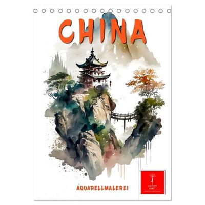 China - Aquarellmalerei (Tischkalender 2027 DIN A5 hoch), CALVENDO Monatskalender