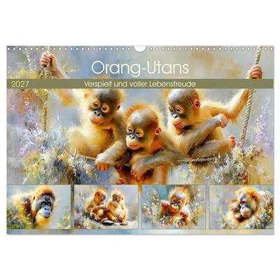 Orang-Utans. Verspielt und voller Lebensfreude (Wandkalender 2027 DIN A3 quer), CALVENDO Monatskalender