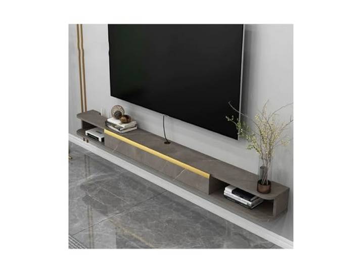 DFHS46JK Multimedia-Möbel Wandmontierter schwebender TV-Schrank, Regal unter dem Wohnzimmer für das Wohnzimmer(Dark Gray,180x19.8x16cm)