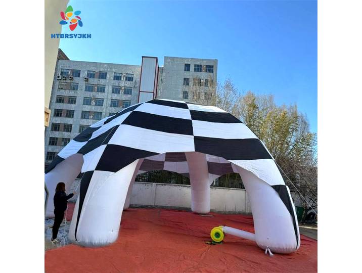 Tente de réception gonflable noire et blanche pour activités de plein air – Installation instantanée, auvent gonflable rapide pour événements