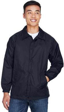 Harriton M775 Nylon Staff Jacket in Navy Blue size Medium