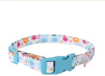 Uplifted Finds Meadow Soft Floral Harness & Leash Set blue Collar m