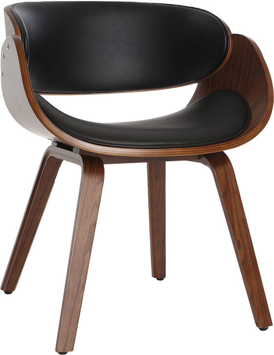Miliboo Design-Stuhl Schwarz und dunkles Holz Nussbaum BENT