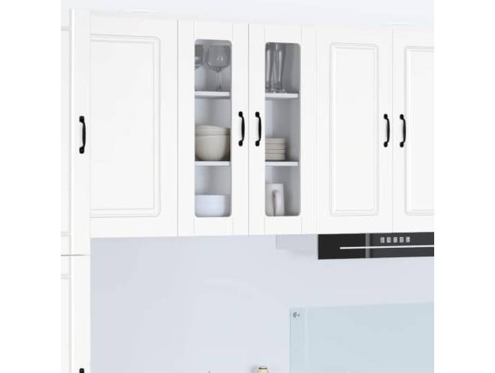 ZXQVLMRS Wand-Küchenschrank Porto Weiß 60 x 31 x 80 cm Holzwerkstoff Platzsparend zur Wandmontage, 2 Türen mit 3 Ablagen, Robustes Design
