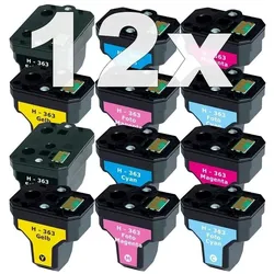 Druckfuxx, Druckerpatrone, 12x XL PATRONE für HP-363 C6150 C6180 D6160 C6280 C7250 D7160 D7260 D7360 D7460