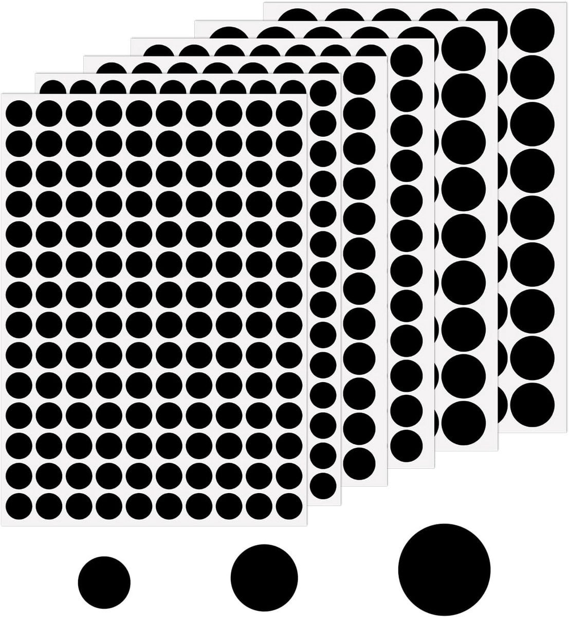 580 stuks zelfklevende schroefgatstickers - Zwarte PVC schroefafdekkapjes voor meubels