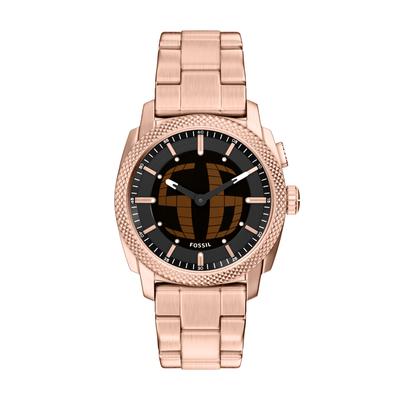 Quarzuhr FOSSIL "Machine - Big Tic", rosa (roségoldfarben), Armbanduhren, Herren, Quarzuhr, Armbanduhr, Herrenuhr, Edelstahlarmband, analog, digital