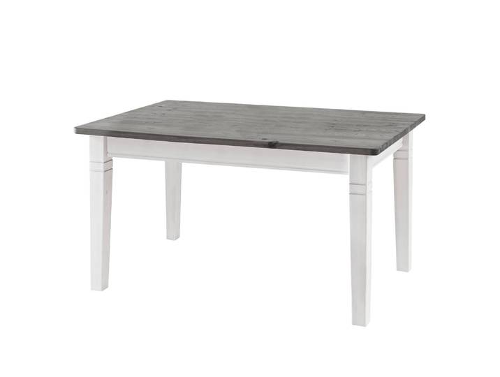 Table Bergen IV 120 x 78 cm Blanc/Pin gris/Pin blanc