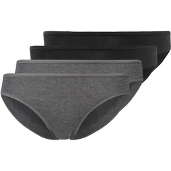 SKINY Damen Rio-Slips, 4er Pack - Advantage Cotton Stretch, Bikini Briefs, Baumwoll-Stretch Schwarz/Grau / S