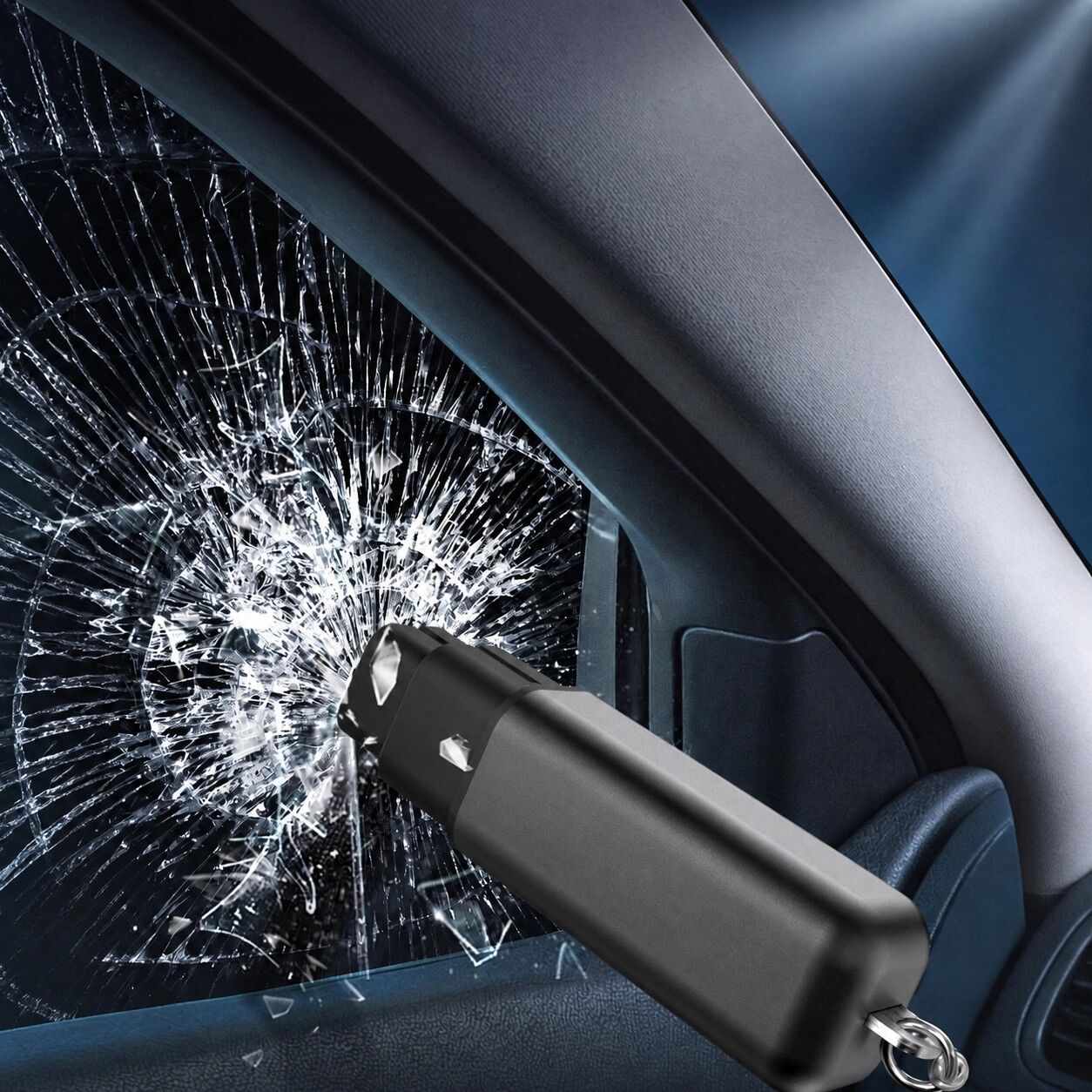 INF Roter statischer Entlader und Notfall-Fensterzertrümmerer für das Auto mit Wolframstahlkopf