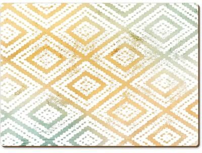 CounterArt Geometric Mohave Decorative Hardboard Placemats with Protective Cork Backing 4 Pack Heat Tolerant and Easily Wipes Clean