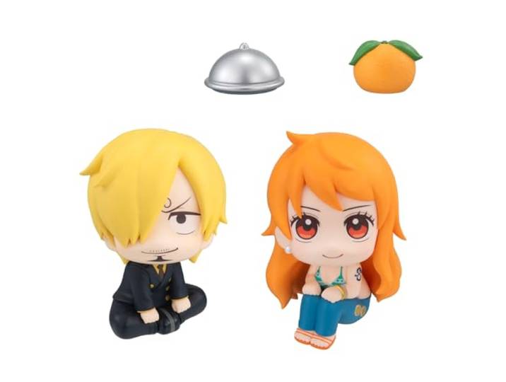 Megahouse Sanji & Nami MH839337 One Piece Figuur, Lookup, set met Cloche en Orange, 11 cm, meerkleurig