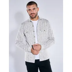 emilio adani Herren Hemd aus Sweat-Warenqualität Beige slim fit uni Kent-Kragen - XXL