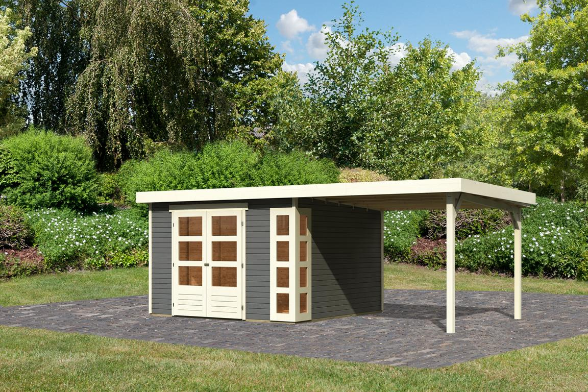 KARIBUHOLZT SH Kerko 6 grau 302x306x216 mit AD 1,50m 16905382