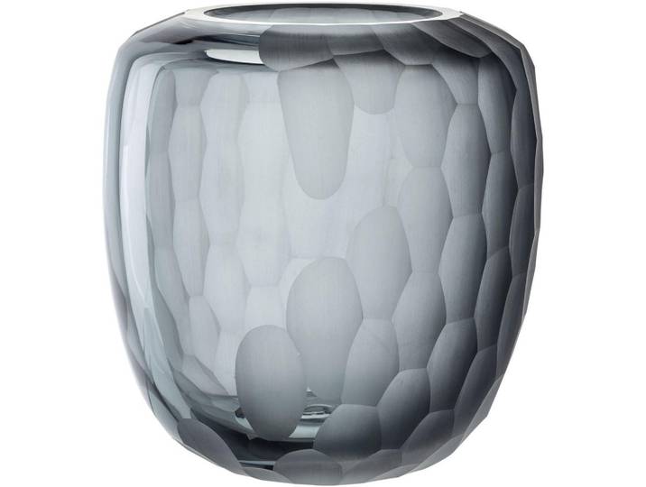Leonardo Vase Bellagio, Grau, Glas, 16.50x17.50x16.50 cm, handgemacht, Dekoration, Vasen, Glasvasen