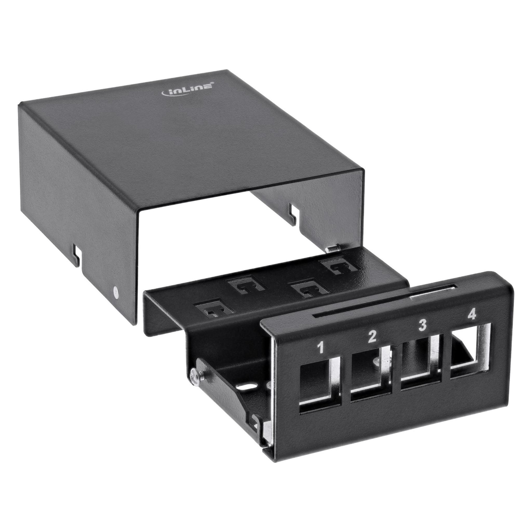 InLine Patchfeld-Dose Aufputz für 4x Keystone RJ45 (76264S)