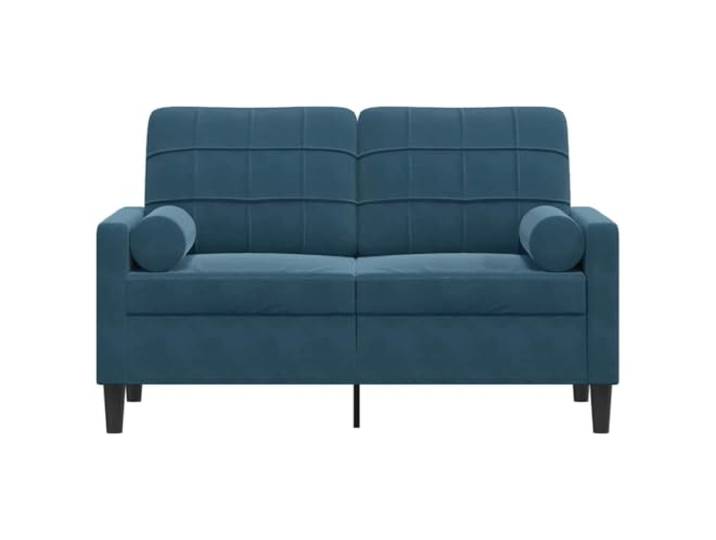 KTHLBRH 2-Sitzer-Sofa aus blauem Samt, 120 cm Gestell aus Metall, Kissen mit Reißverschluss, Schaumstoff, 2 Kissen im Lieferumfang enthalten