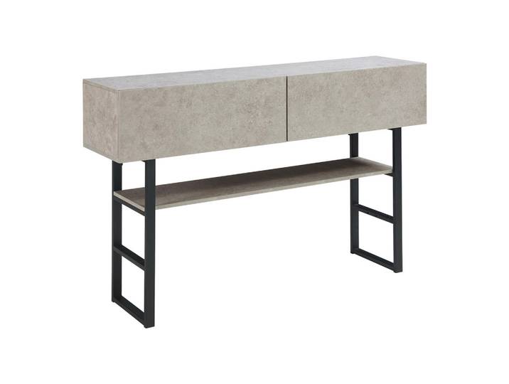 [en.casa] Konsolentisch Varberg, Grau, Metall, Beton Optik, Rechteckig, 120x75x30 cm, Wohnzimmer, Wohnzimmertische, Konsolentische