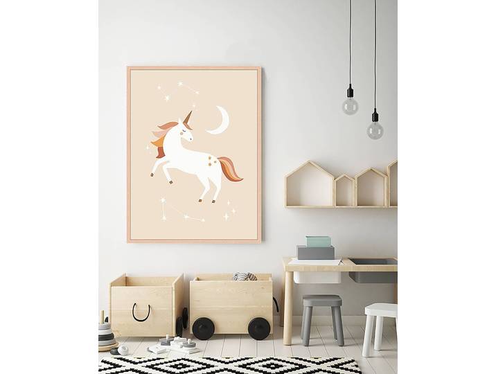 Tableau déco I Love Unicorns 63 x 83cm Multicolore