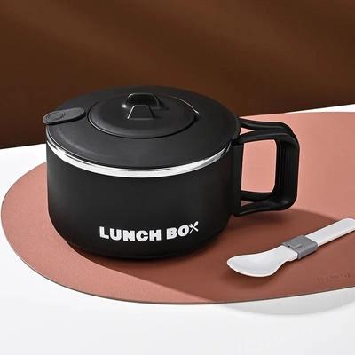 Uplift Essentials 304 Stainless Steel Ramen Bowl Large Capacity Lunch Box With Lid black