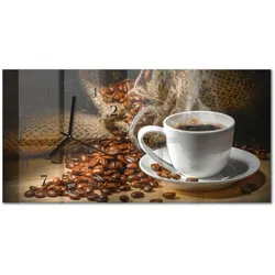 WANDUHR aus Glas 60x30 cm - Kaffee